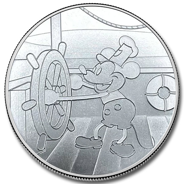 1 oz Silver Round (Steamboat Willie Captain)